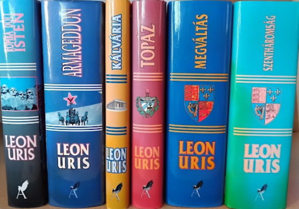 6 db Leon Uris: Romba d�lt Isten / Armageddon / K�lv�ria / Top�z / Megv�lt�s / Szenth�roms�g