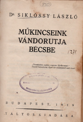 Mkincseink vndortja Bcsbe
