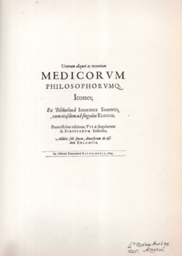 Medicorvm Philosophorvmq Icones