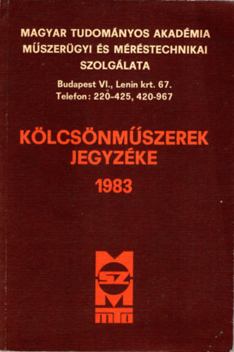 Klcsnmszerek jegyzke 1983