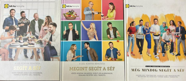 3 db Lidl szak�csk�nyv: Seg�t a s�f+Megint seg�t a s�f+M�g mindig seg�t a s�f