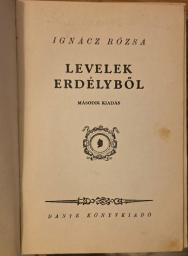 Levelek Erd�lyb�l (Ign�cz R�zsa munk�i)