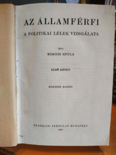 Az llamfrfi (A politikai llek vizsglata) I. ktet