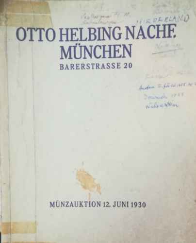 Otto helbing nache mnchen barerstrasse 20 mnzauktion 12. juni 1930