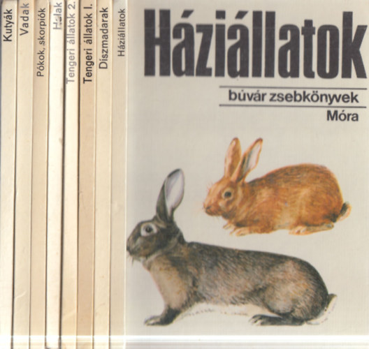 8 db B�v�r Zsebk�nyvek sorozat: H�zi�llatok + D�szmadarak + Tengeri �llatok I-II. + Halak + P�kok, skorpi�k + Vadak + Kuty�k