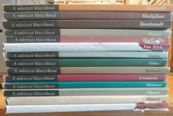 14 db A m�v�szet klasszikusai: Botticelli; Modigliani; Rembrandt; Renoir; Raffaello; Van Eyck; Giotto; Goya; Holbein; Leonardo; Matisse; Monet; Manet; Michelangelo