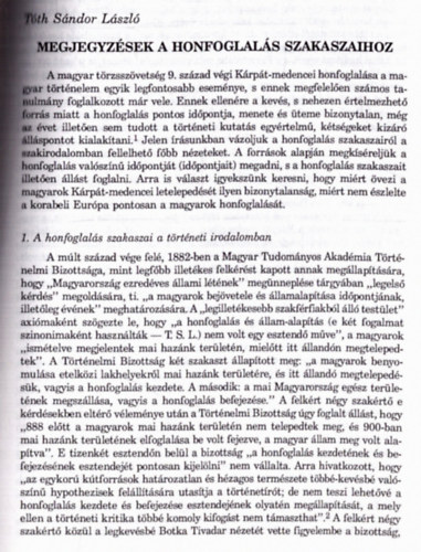 Megjegyzsek a honfoglals szakaszaihoz