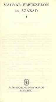 Magyar elbesz�l�k 20. sz�zad I-III.