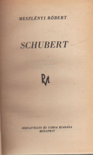 Meszlnyi Rbert - Schubert