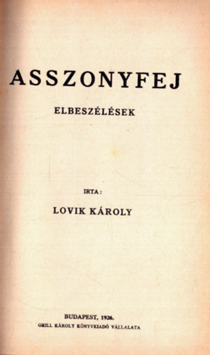 Asszonyfej - A Toll Mesterei sorozat (1. kiads)