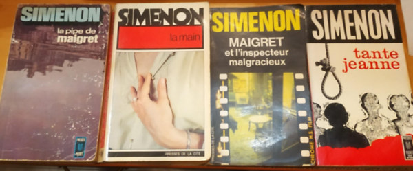 4 db Georges Simenon: La main + La pipe de Maigret + Maigret et l'inspecteur malgracieux + Tante Jeanne