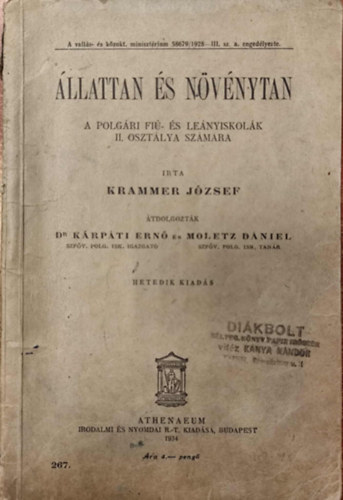 lattan s nvnytan a polgri fi- s lenyiskolk II. osztlya szmra