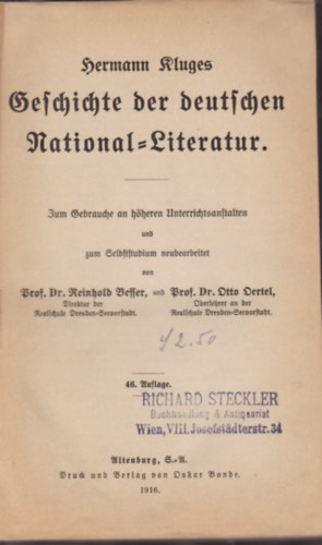 Gesichte der deutchen National Literatur