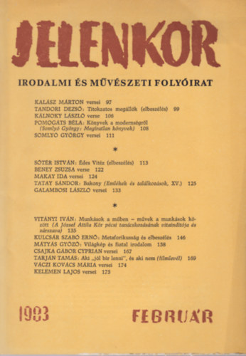 Jelenkor - Irodalmi �s m�v�szeti foly�irat 1983 febru�r