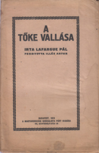 A Tke vallsa (A Tancskztrsasg kiadvnya)