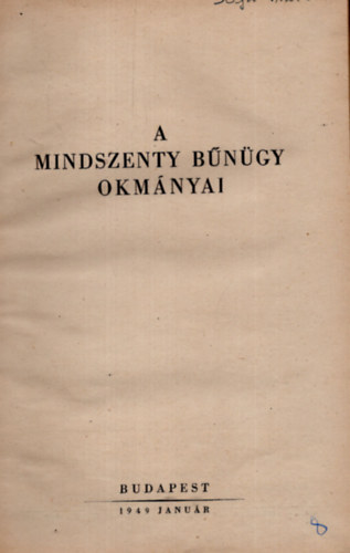 A Mindszenty bngy okmnyai