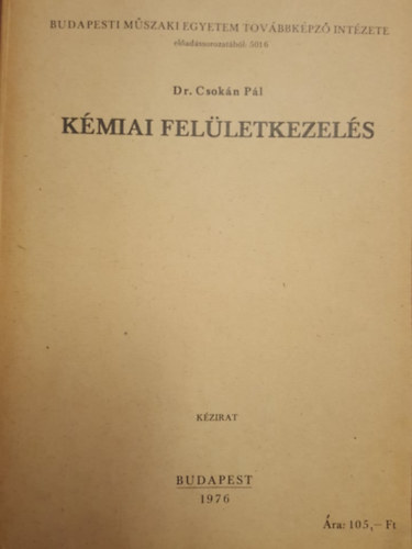 Kémiai Felületkezelés