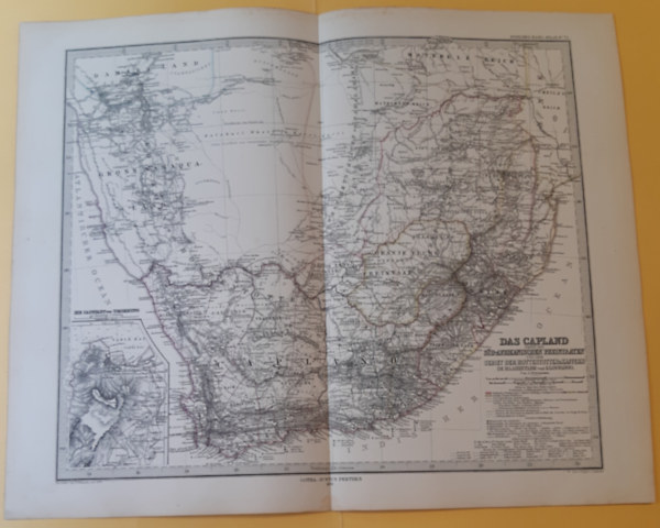 Petermann, A - Das Capland nebst dem Süd-Afrikanischen Freistaaten und dem Cebiet der Hottentotten & Kaffern Stieler's Hand-Atlas No. 72, 1 : 5.000.000 (ca. 38 x 47 cm) térkép