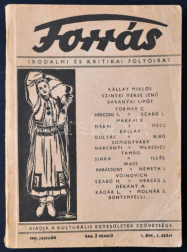 1943 Forr�s. Irodalmi �s kritikai foly�irat, I. �vf. 1. sz�m