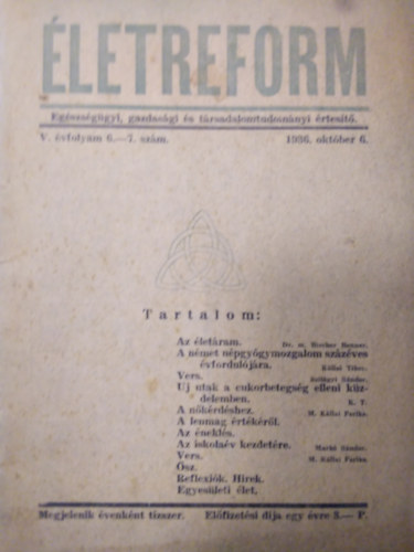 letreform 1936. oktber (V. vf.) 6-7. szm