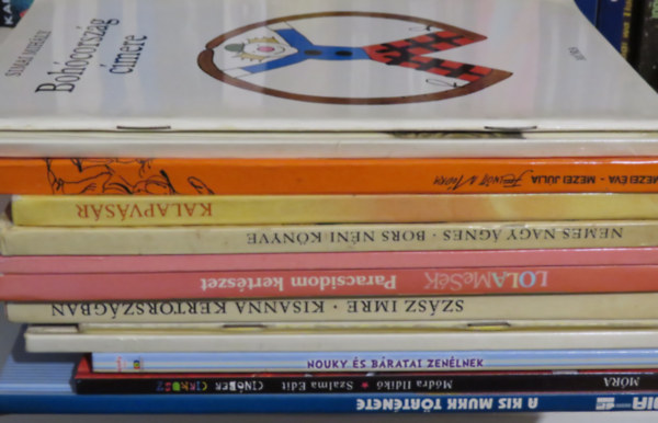 13 db meseknyv - versesknyv: Cinber Cirkusz; A kis Mukk; Az eltnt kalap; A csodlatos macska; Nouky s bartai; Kisanna Kertorszgban; Hiszke; Bohcorszg cmere; Felntt mdra; Paracsidom kertszet; Kalandozs Betorszgban; K