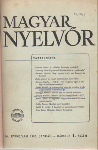 Magyar nyelvr 1962 vi teljes vfolyam (egybektve)