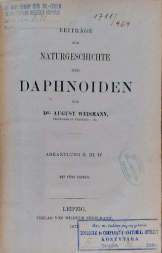Naturgeschichte der Daphnoiden (Daphnia termszettrtnete nmet nyelven)