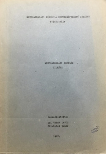 Mez�gazdas�gi rep�l�s II. r�sz