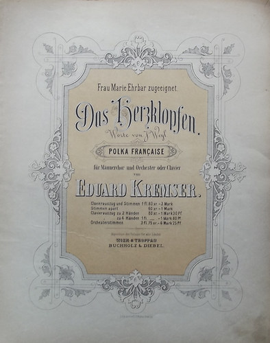 Das Herzklopfen - Polka francaise fur Mannerchor und Orchester oder Clavier