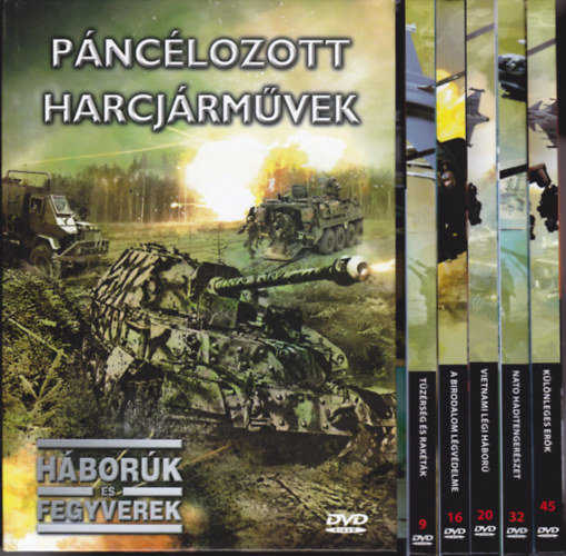 6 db a Hbork s fegyverek sorozatbl - (minden fzethez + DVD tartozik): A birodalom lgvdelme + Vietnami lgi hbor + Pnclozott harcjrmvek + Klnleges erk + Tzrsg s raktk + NATO haditengerszet