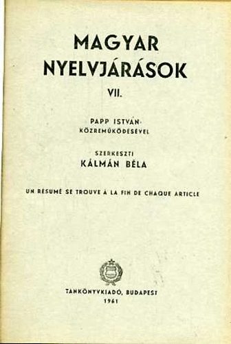 Magyar Nyelvjrsok VII.