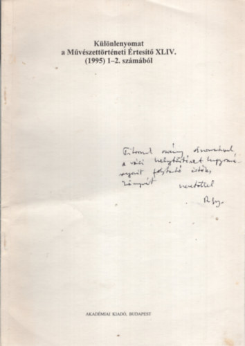 Plyakp. Plymrl s a trtneti ikonogrfirl. Klnlenyomat a Mvszettrtneti rtest XLIV. (1995) 1-2. szmbl
