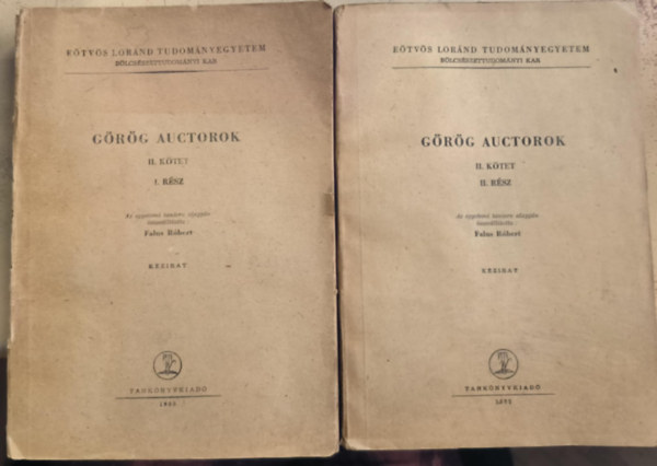 G�r�g auctorok II. k�tet I-II. r�sz