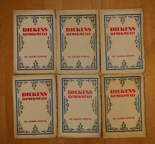 Charles Dickens - 6 k�tet Dickens remekm�vei (Az �js�g k�nyve) c�m� sorozatb�l: A Pickwick-Club I-II-III., K�t v�ros reg�nye I-II., Twist Oliv�r 2.