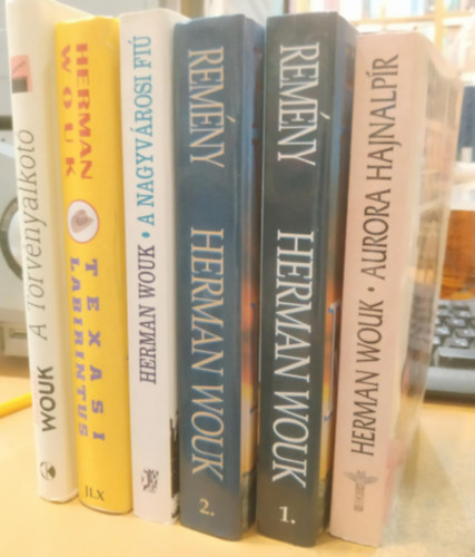 6 db Herman Wouk: A trvnyalkot; Texasi labirintus; A nagyvrosi fi; Aurora hajnalpr; Remny 1-2. (I-II.)