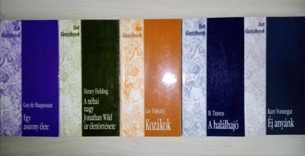 "Heti Klasszikusok" vilgirodalmi knyvcsomag (5db) Egy asszony lete / A nhai Jonathan Wild r lettrtnete / Kozkok / A hallhaj / j anynk