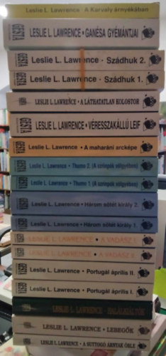 13 db L.L.Lawrence m: A suttg rnyak ble+Lebegk+Hallkiltk+Portugl prilis I-II.+A vadsz I-II.+Hrom stt kirly 1-2.+Thumo 1-2.+A maharni arckpe+Vresszakll Leif+A lthatatlan kolostor+Szdhuk 1-2.+Gansa gymntj