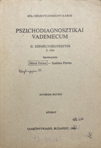 Pszichodiagnosztikai vademecum II. - Szemlyisgtesztek 2. rsz