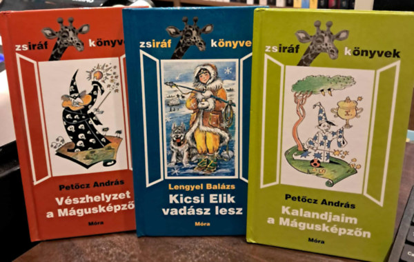 3 k�tet a Zsir�f k�nyvek sorozatb�l: Kalandjaim a M�gusk�pz�n, Kicsi Elik vad�sz lesz, V�szhelyzet a M�gusk�pz�n