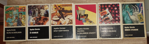 6 krimi Agatha Christie-tl: Bbjos gyilkosok, Hall a Nluson, Macska a galambok kztt, Nylt krtykkal, t kismalac, Rejtly az Antillkon