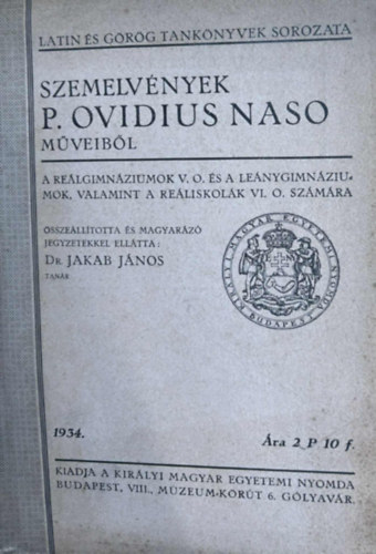 Szemelvnyek P. Ovidius Naso mveibl