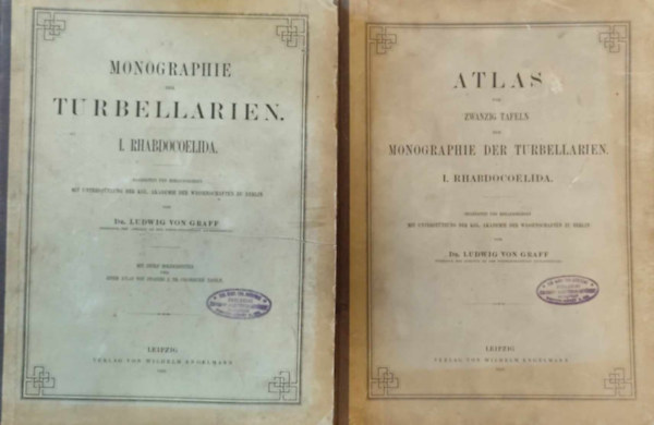 Dr. Ludwig von Graff - Monographie der Turbellarien. 1. Rhabdocoelida.  + Atlas von zwanzig Tafeln