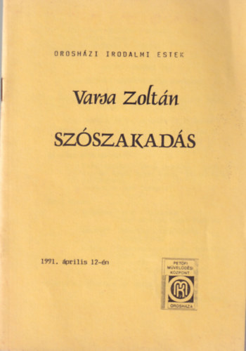 Szszakads - Oroshzi Irodalmi Estek 1991. prilis 12-n
