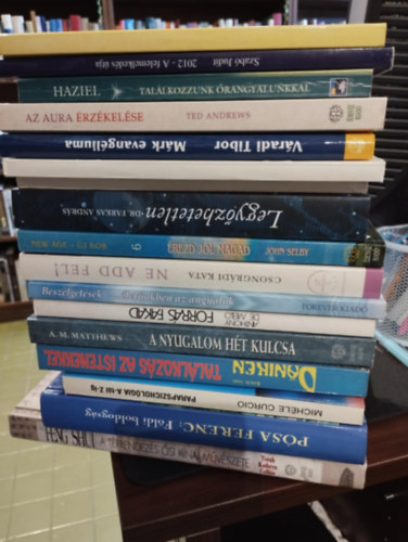 Silva, J.-Stone, R., Ted Andrews, Haziel, Vradi Tibor, Aranyi Lszln, Terah Kathryn Collins, Schmidtn Dr. Holl Erzsbet, Dr. Farkas Andrs, John Selby, Csongrdi Kata, Mark Szab Judit - Eztria knyvcsomag 17 darabos KNYVMENT AJNLAT: 2012 - A felemelkeds tja, Agykontroll mesterfokon (nem csak) az zleti letben , Az aura rzkelse , Tallkozzunk rangyalunkkal, Mrk evangliuma a szellemtudomny fnyben,
