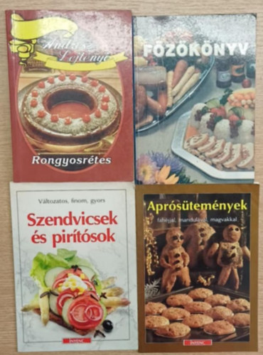 4 db szakcsknyv: Rongyosrtes - Fzknyv - Szendvicsek s pirtsok - Aprstemnyek