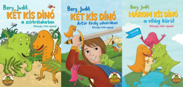 3 db meseknyv a Kt kis dn sorozatbl: Kt kis din a zsrkrta korban (Kt kis dn 1. rsz) + Kt kis dn Artr kirly udvarban (Kt kis dn 7. rsz) + Hrom kis dn a vilg krl (Kt kis dn 9. rsz)