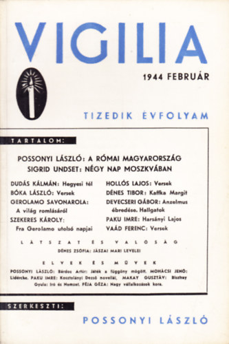 Possonyi Lszl  (szerk.) - Vigilia 1994 februr (X. vf.)