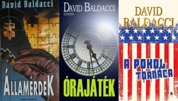 3 db David Baldacci krimi: �raj�t�k + A pokol torn�ca + �llam�rdek