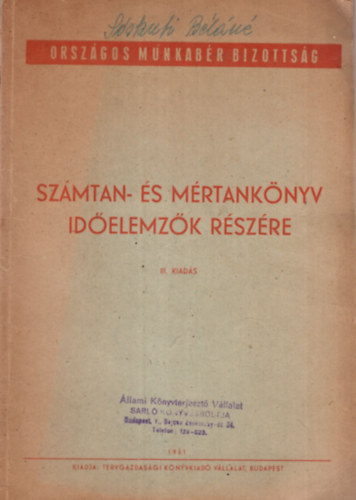 Szmtan- s mrtanknyv idelemzk rszre - Orszgos Munkabr Bizottsg 1951