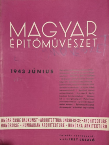 vitz Irsy Lszl szerk. - Magyar ptmvszet 1943. jnius